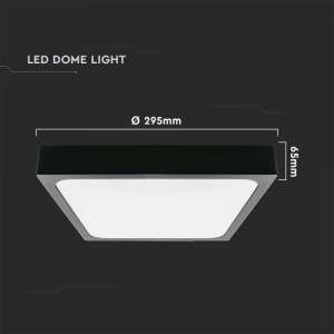 LED плафон квадратен 24W 6500K VT-8624 V-TAC черен | AVStore