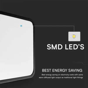 LED плафон квадратен 48W 6500K VT-8630 V-TAC черен | Rotozoom