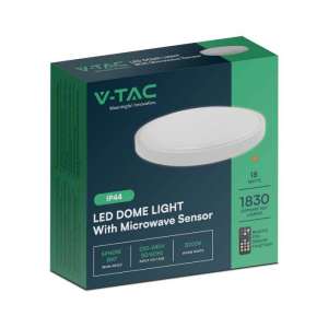 LED плафон кръгъл 18W 3000K със сензор за движение VT-8618S V-TAC бял | Rotozoom