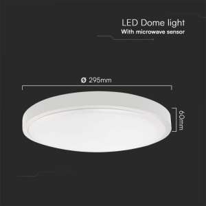 LED плафон кръгъл 18W 6500K със сензор за движение VT-8618S V-TAC бял | Rotozoom