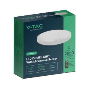 LED плафон кръгъл 24W 3000K със сензор за движение VT-8624S V-TAC бял | AVStore