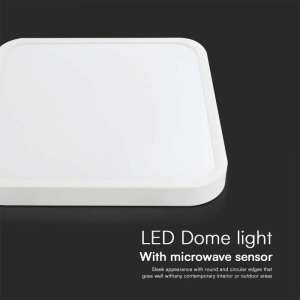 LED плафон квадратен 18W 4000K със сензор за движение VT-8618S V-TAC бял | Rotozoom