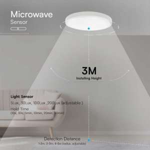 LED плафон квадратен 18W 4000K със сензор за движение VT-8618S V-TAC бял | Rotozoom