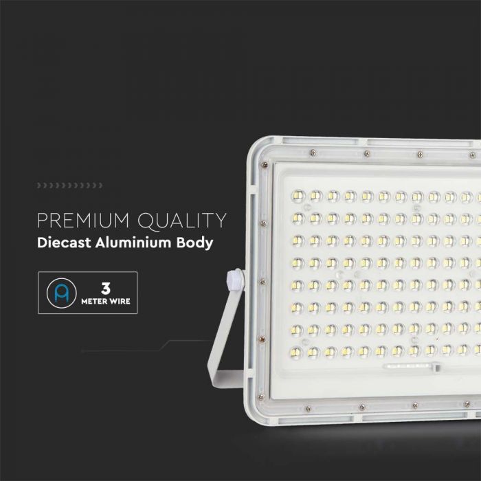 7845-i5 LED соларен прожектор 20W 6400K VT-180W бял | AVStore