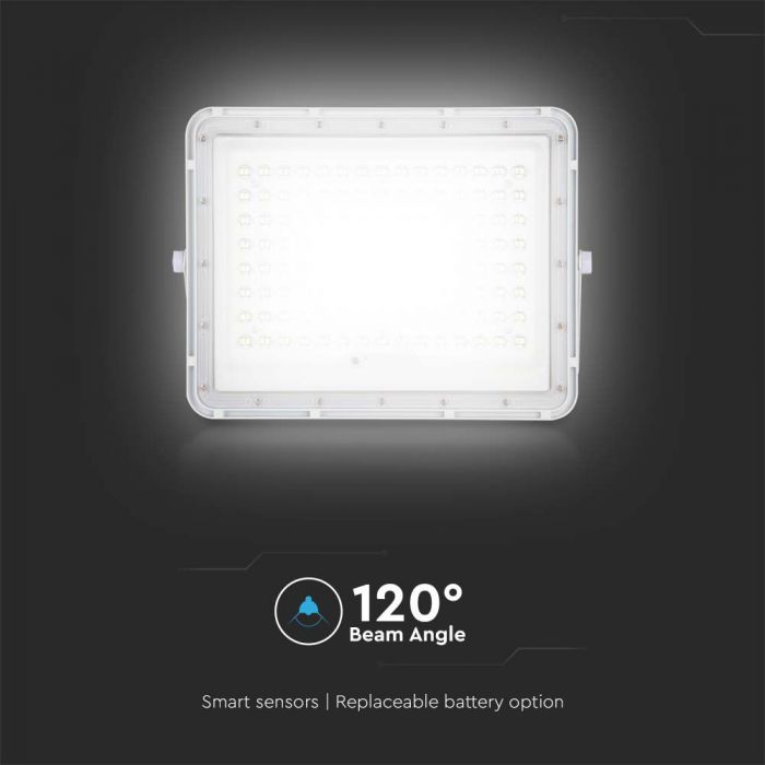 7845-i7 LED соларен прожектор 20W 6400K VT-180W бял | AVStore