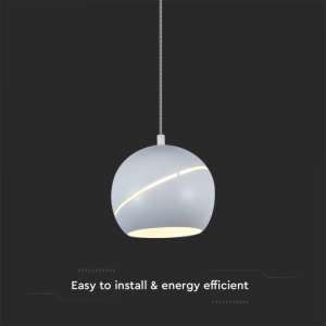 LED пендел с регулируем кабел Ø120mm 8.5W 3000K V-TAC VT-7797 бял | Rotozoom