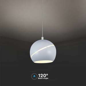 LED пендел с регулируем кабел Ø120mm 8.5W 3000K V-TAC VT-7797 бял | Rotozoom