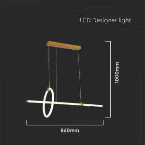 LED пендел висящ 16W 3000K V-TAC VT-7818 златист | Rotozoom