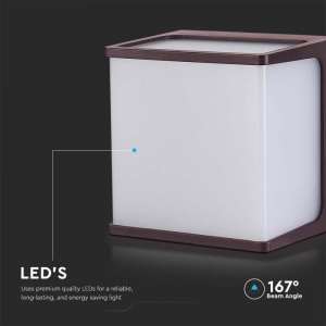 LED стенна лампа 8W 4000K VT-708 V-TAC кафява | AVStore