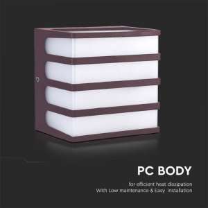 LED стенна лампа 8W 4000K VT-732 V-TAC кафява | AVStore