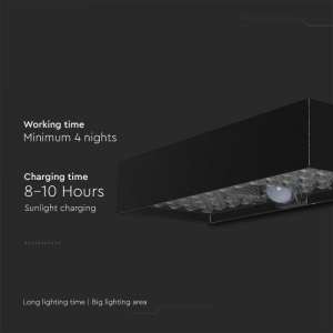 LED соларна стенна лампа 6W 4000K VT-406 V-TAC черна | AVStore