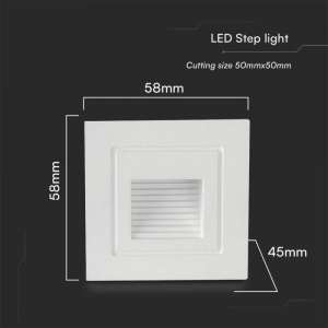 LED лампа за стъпала 3W 3000K VT-1128 V-TAC бяла | Rotozoom