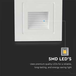 LED лампа за стъпала 3W 3000K VT-1128 V-TAC бяла | Rotozoom