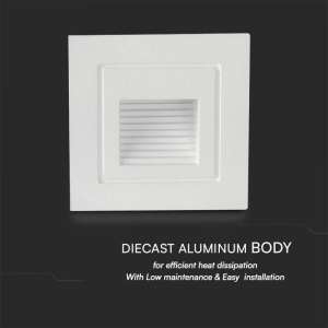 LED лампа за стъпала 3W 3000K VT-1128 V-TAC бяла | Rotozoom