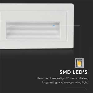LED лампа за стъпала 3W 3000K VT-1130 V-TAC бяла | Rotozoom