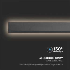 LED линейна стенна лампа 23W 3000K VT-1178 V-TAC черна | Rotozoom