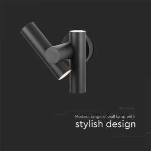 LED двустранна стенна лампа 6W 4000K VT-1186 V-TAC черна | AVStore