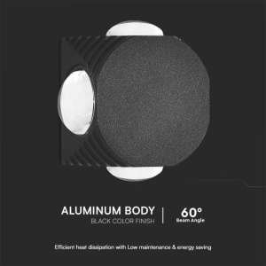 LED COB стенна лампа 4W 3000K VT-2544 V-TAC черна | AVStore