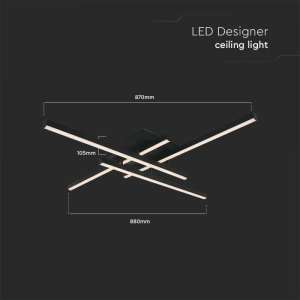 LED плафон 38W 3000K VT-7915 V-TAC черен | Rotozoom