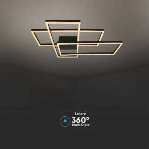 LED плафон квадратен 47W 3000K VT-7926 V-TAC черен | AVStore