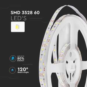LED лента 4.2W/M 3000K IP20 12V VT-3528-60 V-TAC ролка 5 метра | AVStore