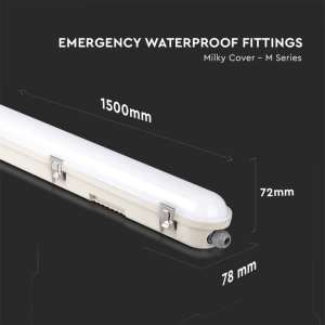Линейно осветително тяло LED с аварийна батерия 48W 4000K 150см V-TAC VT-150148Е | AVStore