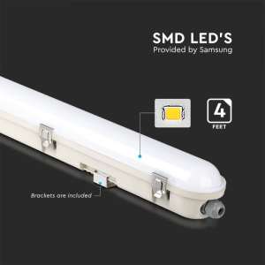 Линейно осветително тяло LED с аварийна батерия 36W 6500K 120см V-TAC VT-120136E | AVStore