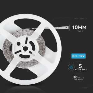 LED лента 4W/M RGB IP20 12V VT-5050-30 V-TAC ролка 5 метра | Rotozoom