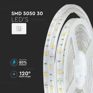 LED лента 4W/M RGB IP65 12V VT-5050-30 V-TAC ролка 5 метра | AVStore
