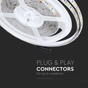 LED лента 11W/M 3000K IP65 12V VT-5050-60 V-TAC ролка 5 метра | Rotozoom