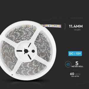 LED лента 11W/M 3000K IP65 12V VT-5050-60 V-TAC ролка 5 метра | Rotozoom