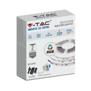 LED лента /комплект/ 7W/M RGB IP20 VT-5050-60 V-TAC ролка 5 метра | Rotozoom