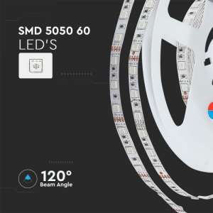 LED лента /комплект/ 7W/M RGB IP20 VT-5050-60 V-TAC ролка 5 метра | Rotozoom