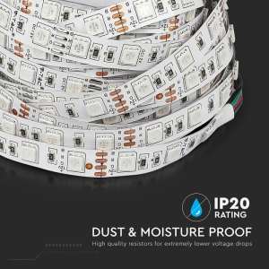 LED лента /комплект/ 7W/M RGB IP20 VT-5050-60 V-TAC ролка 5 метра | Rotozoom