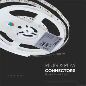 LED лента /комплект/ 7W/M RGB IP20 VT-5050-60 V-TAC ролка 5 метра | Rotozoom