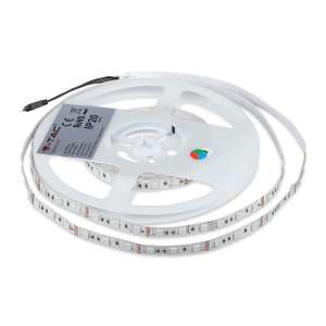 LED лента /комплект/ 7W/M RGB IP20 VT-5050-60 V-TAC ролка 5 метра | Rotozoom