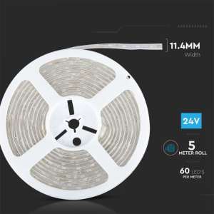 LED лента 10W/M 6500K IP65 24V VT-5050-60 V-TAC ролка 5 метра | Rotozoom