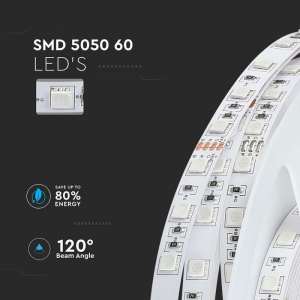 LED лента 7W/M RGB IP20 24V VT-5050 V-TAC ролка 5 метра | AVStore