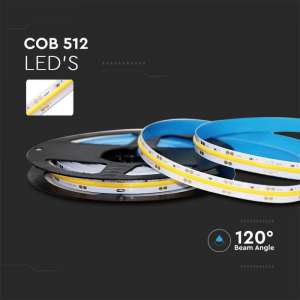 LED COB лента 13W/M 4000K IP20 24V VT-COB-512 V-TAC ролка 5 метра | Rotozoom