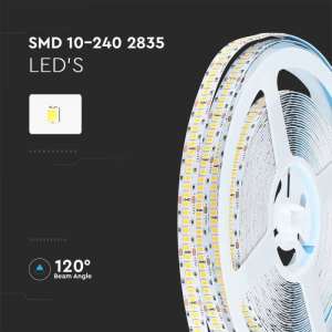 LED лента 15W/M 4000K IP20 24V VT-10-240 2835 V-TAC ролка 10 метра | Rotozoom