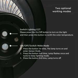 LED соларнa лампа 15W 6000+4000K VT-413 V-TAC черна | AVStore