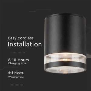 LED соларна стенна лампа 1W 3000K VT-1139 V-TAC черна | Rotozoom