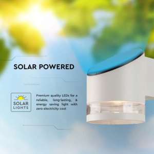 LED соларна стенна лампа със сензор за движение 1W 3000K VT-1140 V-TAC бяла | AVStore