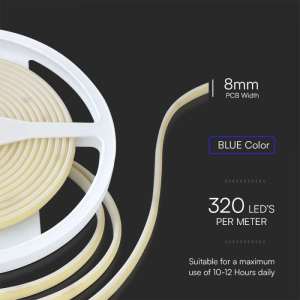 LED COB лента синя 10W/M IP67 24V VT-COB 320 V-TAC | Rotozoom