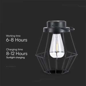 LED соларна лампа 2700K VT-7995 V-TAC черна метална | Rotozoom