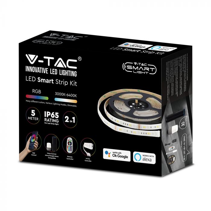 LED лента /комплект/ 4W/M RGB+3IN1 IP65 VT-5050-54 V-TAC ролка 5 метра | AVStore