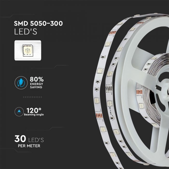 2630-i1_1 LED лента комплект 4.8/M RGB IP20 VT-5050-300 V-TAC 2 ролки по 5 метра | Rotozoom
