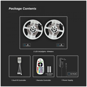 LED лента комплект 4.8/M RGB IP20 VT-5050-300 V-TAC 2 ролки по 5 метра | Rotozoom
