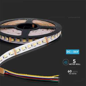 LED лента 24W/M RGB+3IN1 IP20 24V VT-5050-60 V-TAC ролка 5 метра | Rotozoom