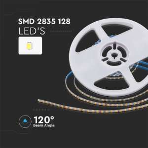LED лента 10W/M 6400K IP20 24V VT-2835-128 V-TAC ролка 5 метра | Rotozoom